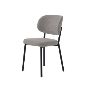 Fowler spisebordsstol - sand polyester og sorte ben