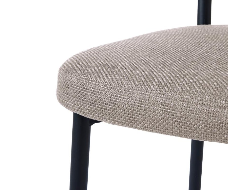 Fowler spisestuestol - ekte polyester og svarte ben