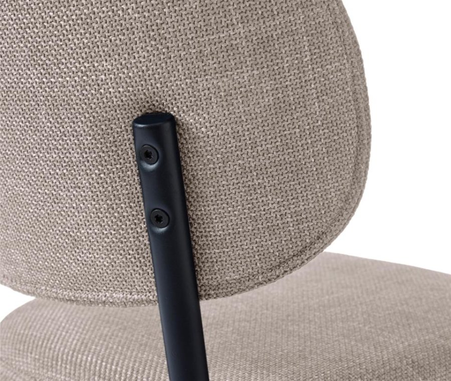 Fowler spisestuestol - ekte polyester og svarte ben