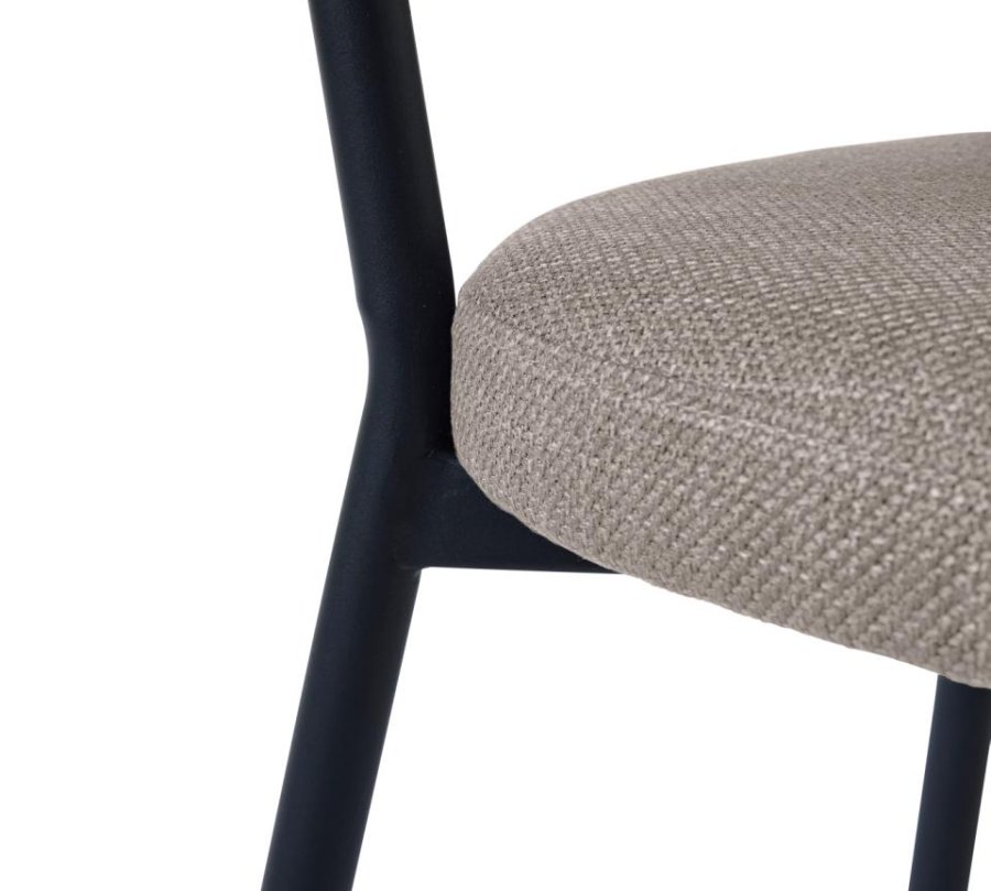 Fowler spisestuestol - ekte polyester og svarte ben