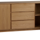 ROWICO Yumi Sideboard - Eiche lackiert, 3 Schubladen, 2 Türen, 2 Einlegeböden 