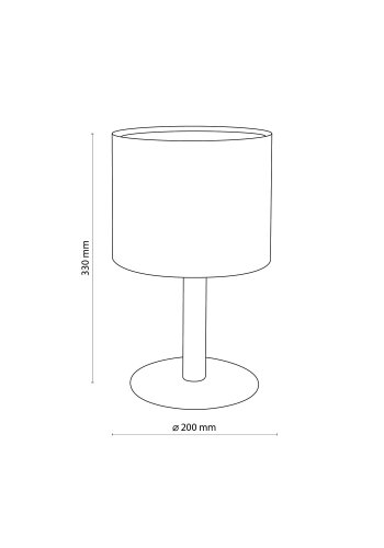 TK Deva bordlampe, rund - natur stof/fyrretr og sort stl