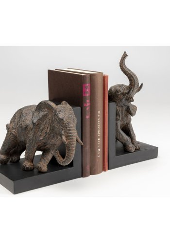 KARE DESIGN Elephants Bokstöd - Brunt Polyresin (Set om 2 cm)