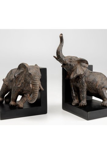 KARE DESIGN Elephants Bokstöd - Brunt Polyresin (Set om 2 cm)