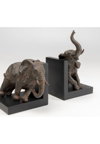 KARE DESIGN Elephants Bokstöd - Brunt Polyresin (Set om 2 cm)