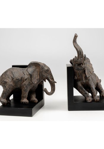 KARE DESIGN Elephants Bokstöd - Brunt Polyresin (Set om 2 cm)