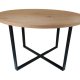 Lugo spisebord, rundt - naturlig villeik melamin og sort metall (120)