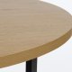 Lugo spisebord, rundt - naturlig villeik melamin og sort metall (120)