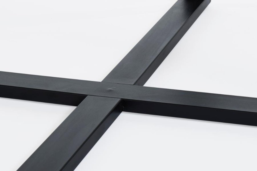 Lugo spisebord, rundt - naturlig villeik melamin og sort metall (120)