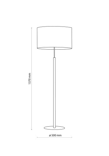 TK Deva gulvlampe - naturstoff/furu og sort stl