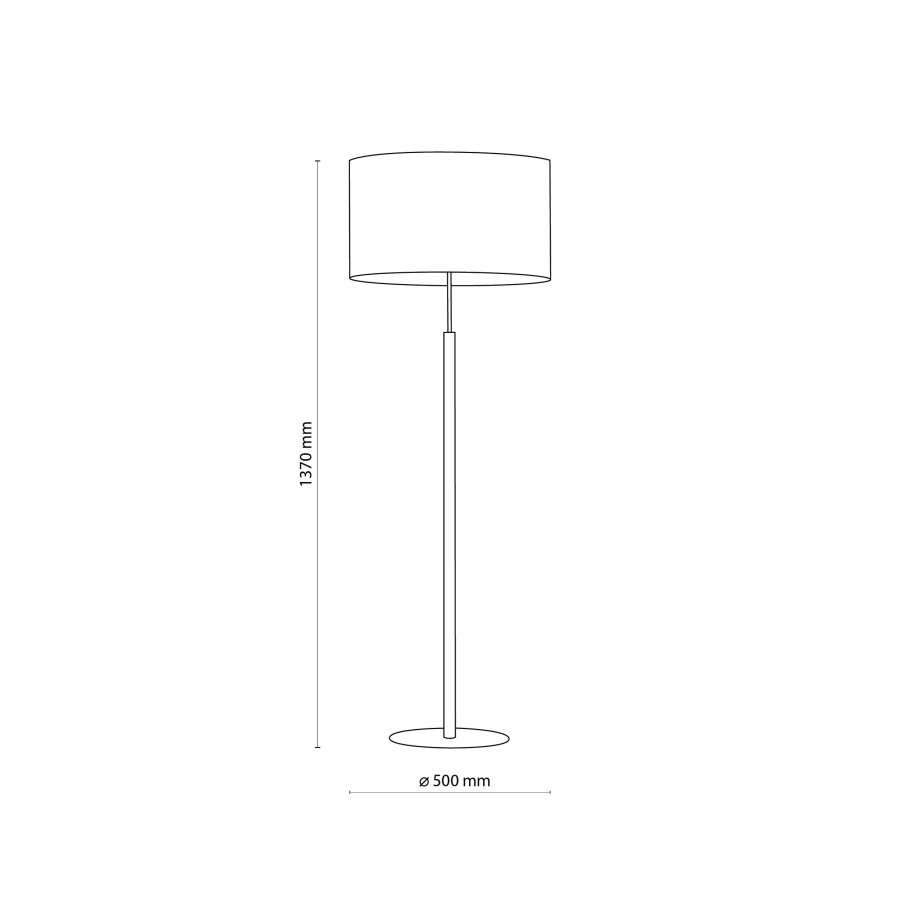 TK Deva gulvlampe - naturstoff/furu og sort stl