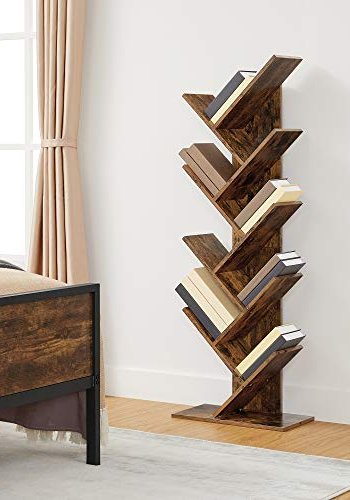 VASAGLE Bücherregal „Tree“ mit 8 Etagen – braune Spanplatte