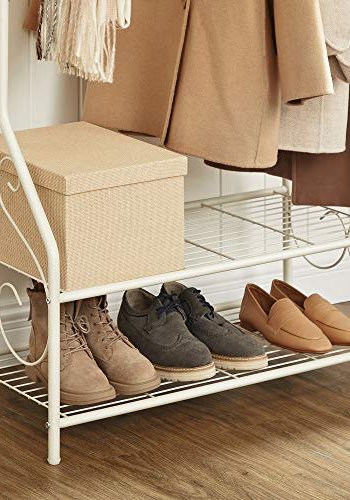 SONGMICS vintage klesstativ, m. 2 hyller - kremjern