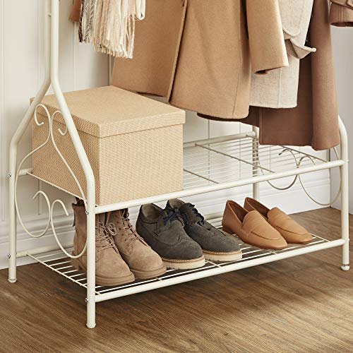 SONGMICS vintage klesstativ, m. 2 hyller - kremjern