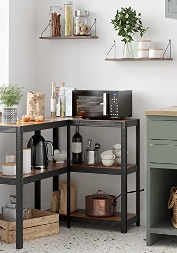 SONGMICS hylle, m. 5 hyller - brun MDF og sort stl