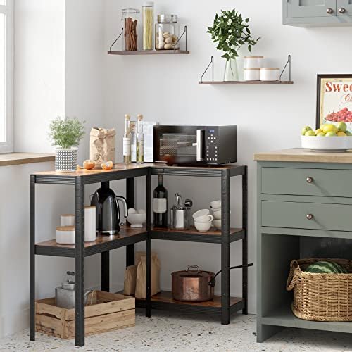 SONGMICS hylle, m. 5 hyller - brun MDF og sort stl