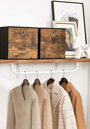 SONGMICS oppbevaringsboks, sammenleggbar - rustikk brunt og svart stoff og papp (sett med 6)