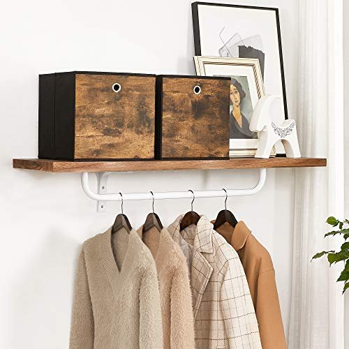 SONGMICS oppbevaringsboks, sammenleggbar - rustikk brunt og svart stoff og papp (sett med 6)