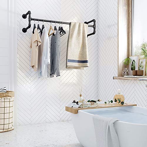 SONGMICS vegghengt klesstang - svart jern