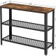 VASAGLE konsollbord, m. 2 mesh hyller - rustikk brun sponplate og sort stl (101,5x35)