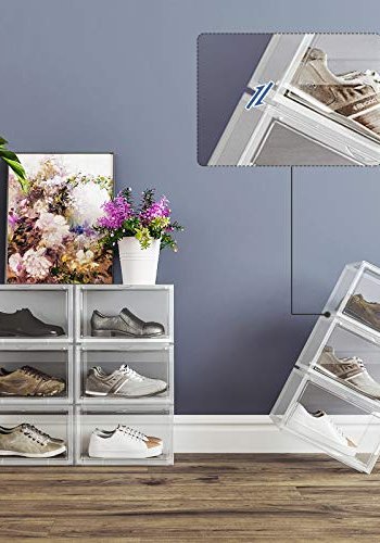 SONGMICS skoboks, stablebar - klar polypropylen (sett med 6)