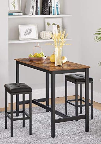 VASAGLE barbord, rektangulrt - brun sponplate og sort stl (120x60)