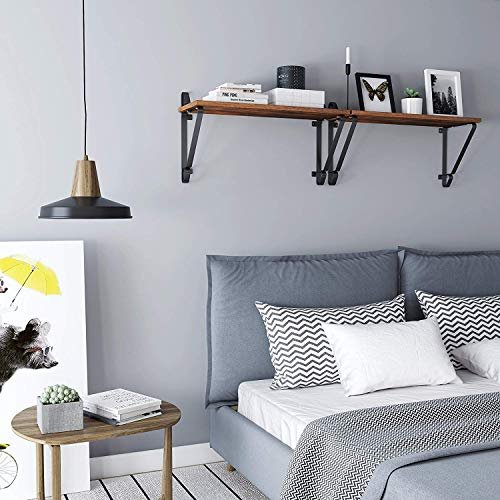 VASAGLE Wandregal – braune Spanplatte und schwarzer Stahl (2er-Set)