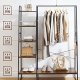 VASAGLE klesstativ, m. 6 S-kroker og 5 hyller - rustikk brun sponplate og sort stl