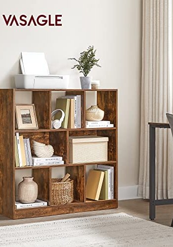 VASAGLE bokhylle, m. 8 rom - rustikk brun sponplate