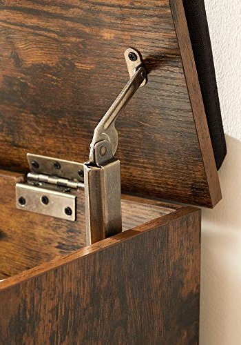 VASAGLE bnk, m. polstret sde og opbevaring - rustik brun spnplade (76x40)