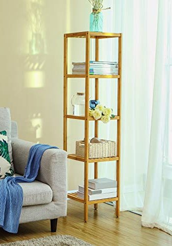 SONGMICS hylle, m. 5 hyller - naturlig bambus