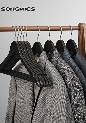 SONGMICS kleshenger, skulderhakk, sklisikker bussstang, 360° svingbar krok - svart lnnetre (sett med 10 stk)