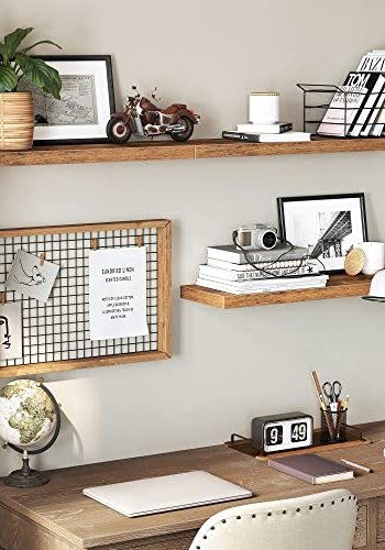 VASAGLE flytende hylle, rektangulr - brun MDF (L:40cm)