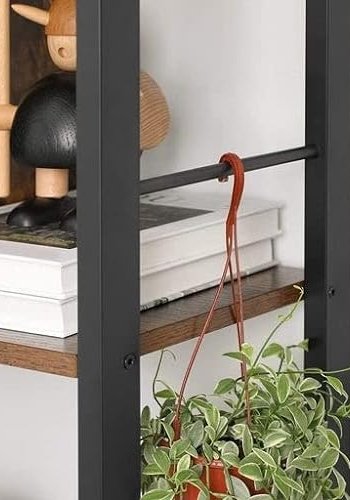 VASAGLE bokhylle, m. 4 hyller - rustikk brun sponplate og sort stl