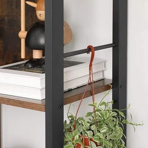 VASAGLE bokhylle, m. 4 hyller - rustikk brun sponplate og sort stl