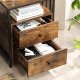 VASAGLE nattbord, m. 2 skuffer, firkantet - rustikk brun sponplate og sort stl (45x45)