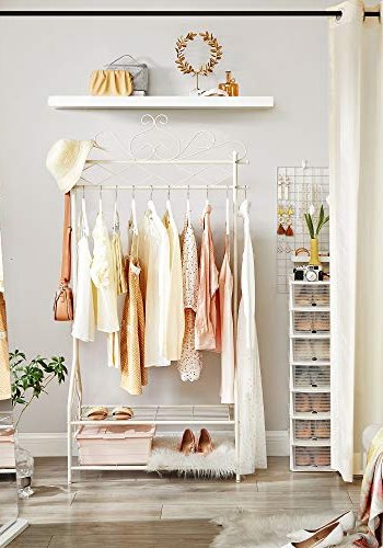 SONGMICS vintage klesstativ, m. 2 hyller - kremjern