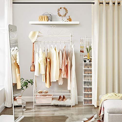 SONGMICS vintage klesstativ, m. 2 hyller - kremjern