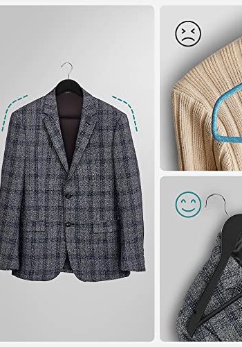 SONGMICS kleshenger, skulderhakk, sklisikker bussstang, 360° svingbar krok - svart lnnetre (sett med 10 stk)