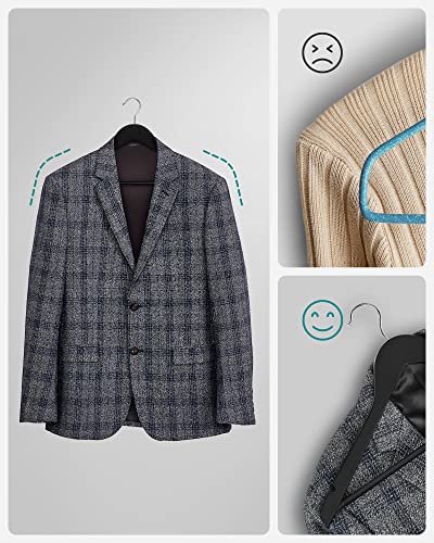 SONGMICS kleshenger, skulderhakk, sklisikker bussstang, 360° svingbar krok - svart lnnetre (sett med 10 stk)