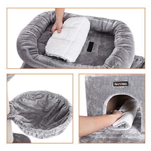 FEANDREA skrapestolpe, 4 niver, 1 solseng, 1 hule, 1 pom-pom, 1 kurv - lys gr plysj