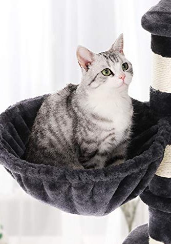 FEANDREA skrapestolpe, 6 niver, 1 plattform, 1 hule, 1 Pom Pom, 1 kurv, 1 hengekye - rykgr plysj