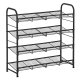 SONGMICS Schuhregal, mit 4 Ablagen, für 16 Paar Schuhe – schwarzer Stahl