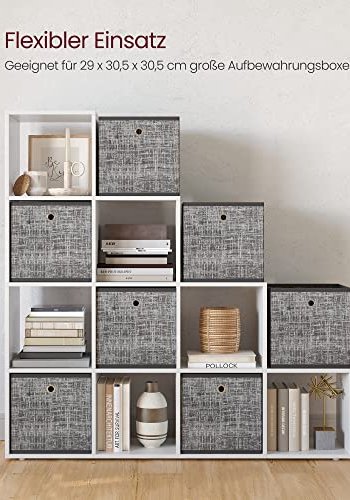 VASAGLE bokhylle, m. 10 rom - hvit sponplate