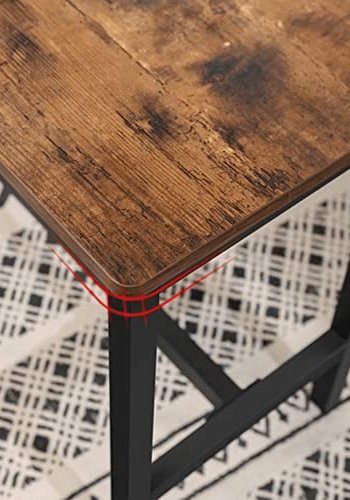 VASAGLE Esstischbank, rechteckig  rustikale braune Spanplatte und schwarzes Eisen (2er-Set)