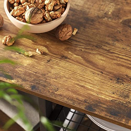 VASAGLE kjkkenhylle, m. 6 kroker, trdkurv og 5 hyller - rustikk brun sponplate og sort stl