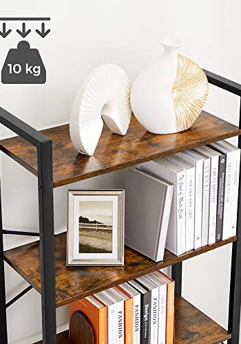 VASAGLE bokhylle, m. 6 hyller - brun sponplate og sort stl