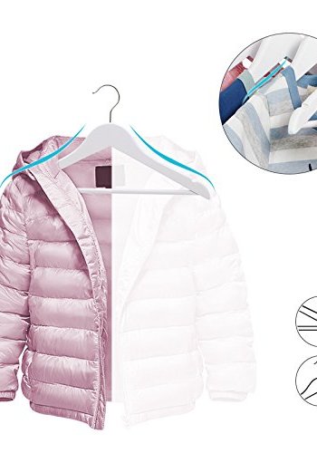 SONGMICS barnehenger, med bro og hakk, 360° roterende krok - hvit lnnetre (sett med 20)