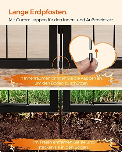 FEANDREA lekegrind for kjledyr, hunder, kaniner og sm dyr, for innendrs og utendrs bruk - svart jern