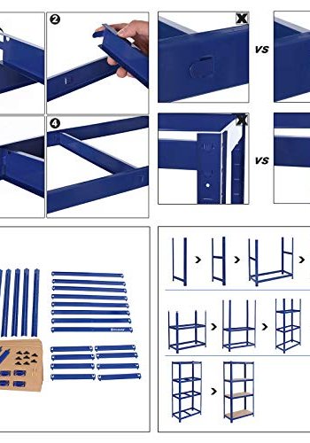 SONGMICS hylle for verktyrom, m. 4 hyller - MDF og bltt stl